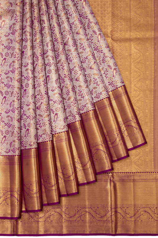 Purple Kanchipuram Tissue Silk Saree