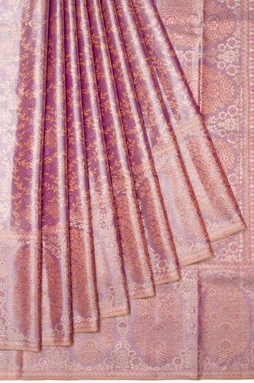 Lavender Kanchipuram Tissue Silk Saree