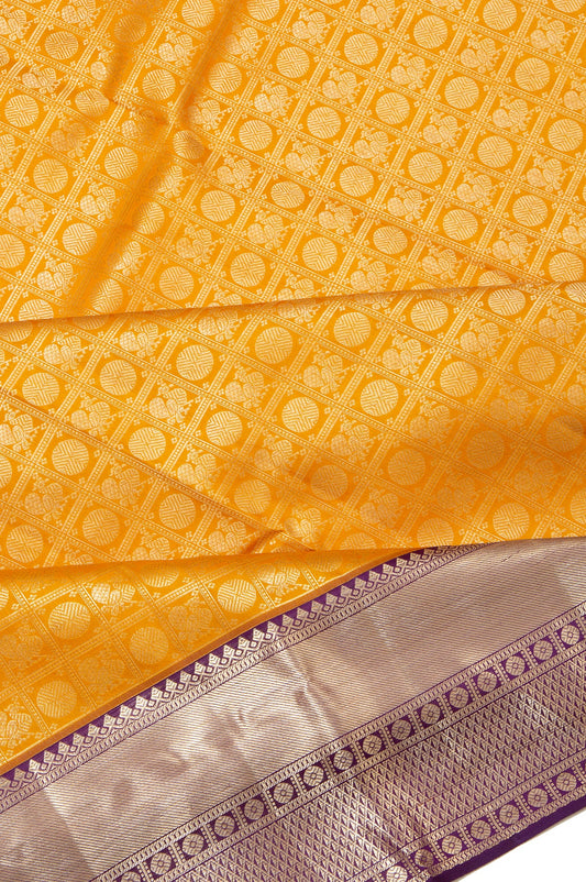 Mustard Kanchipuram Silk Saree