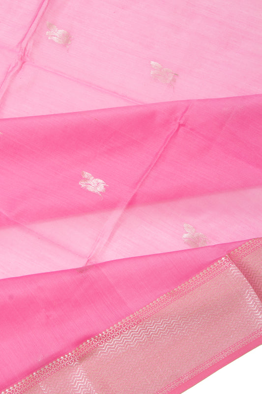 Pink Maheswari Silk Cotton Saree