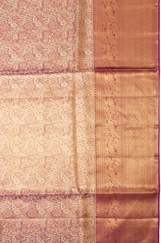 Magenta Kanchipuram Tissue Silk Saree