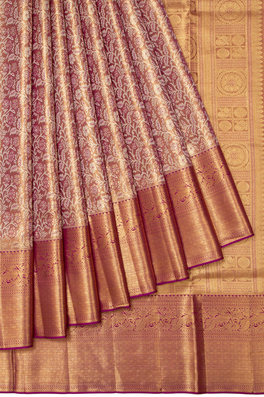 Magenta Kanchipuram Tissue Silk Saree