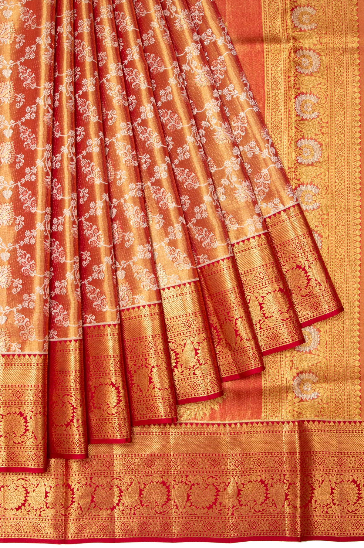 Red Kanchipuram Tissue Silk Saree