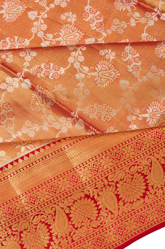 Red Kanchipuram Tissue Silk Saree