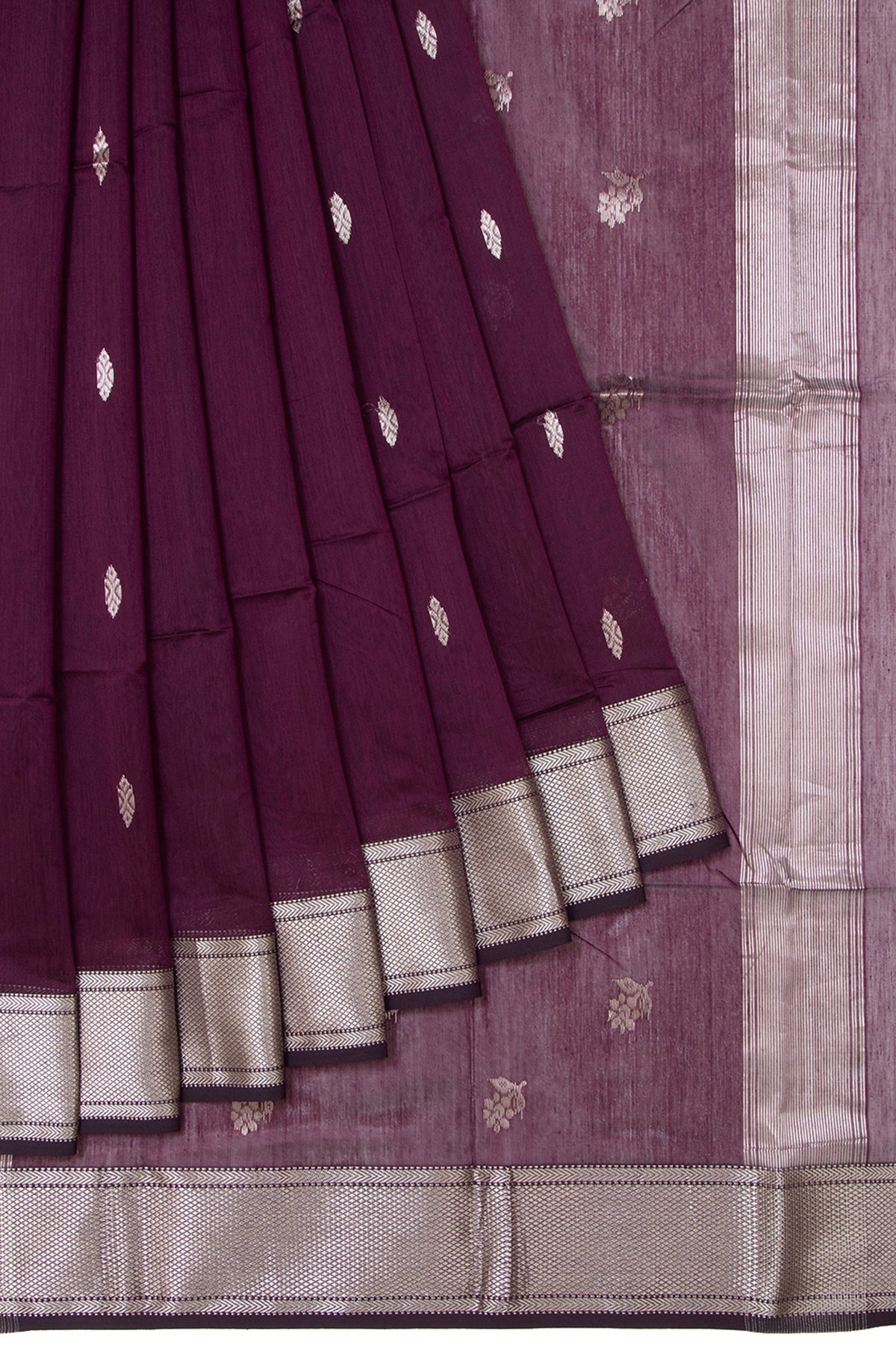 Purple Maheswari Silk Cotton Saree