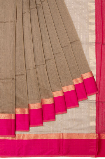 Beige Maheswari Silk Cotton Saree