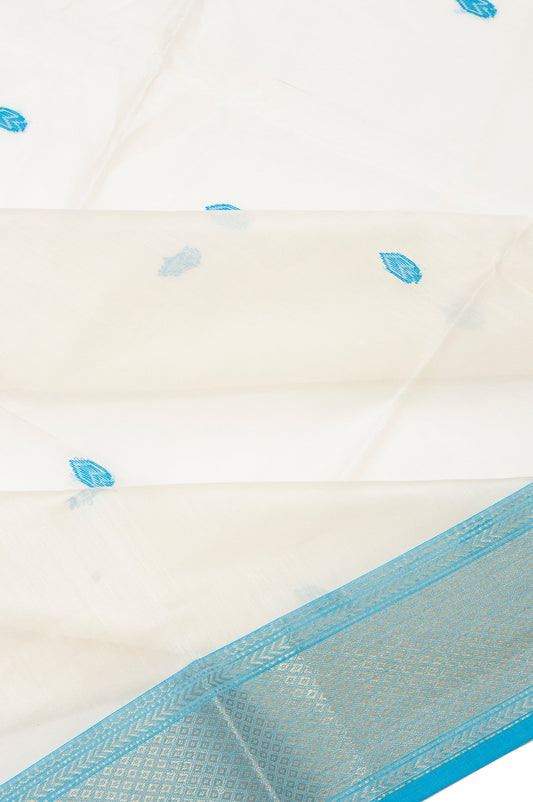 White  Maheswari Silk Cotton