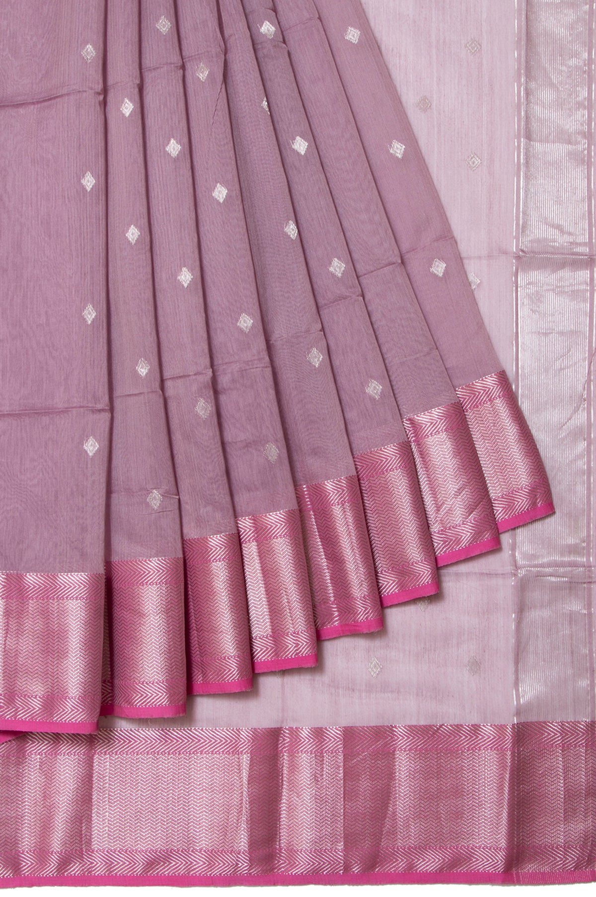 Onion Pink Maheswari Silk Cotton Saree