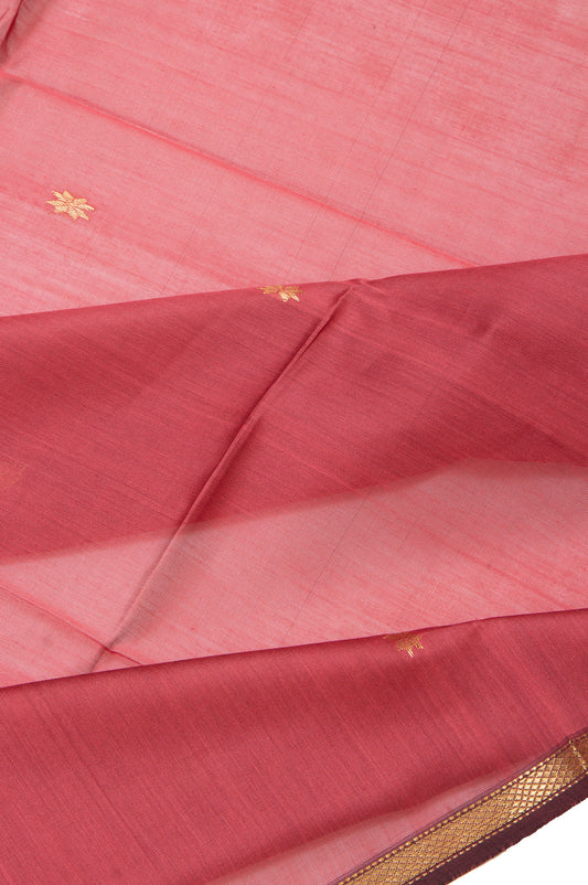 Onion Pink Maheswari Silk Cotton Saree