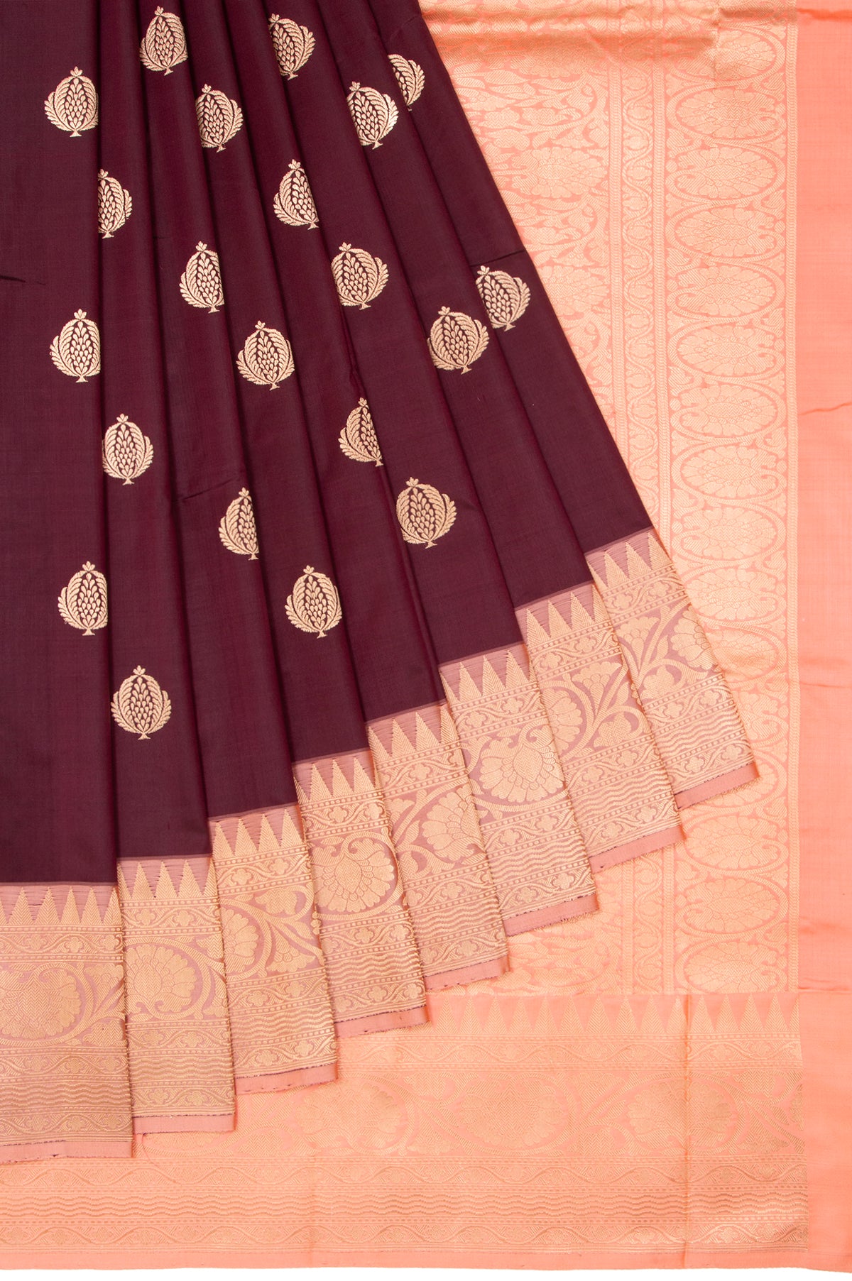 Brown Banaras Katan Saree