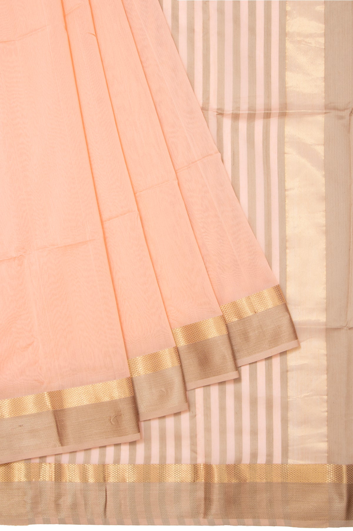 Peach Maheshwari Silk Saree