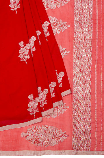 Red Banaras Georgette Saree