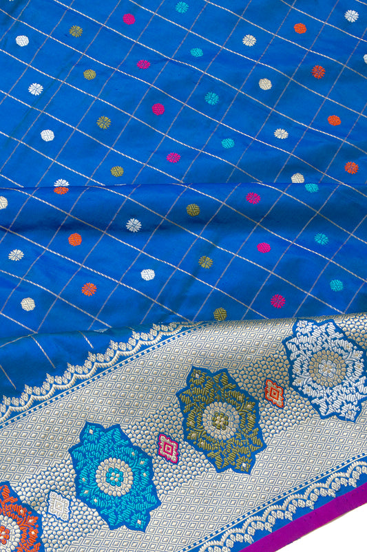 Blue Banaras Katan Saree