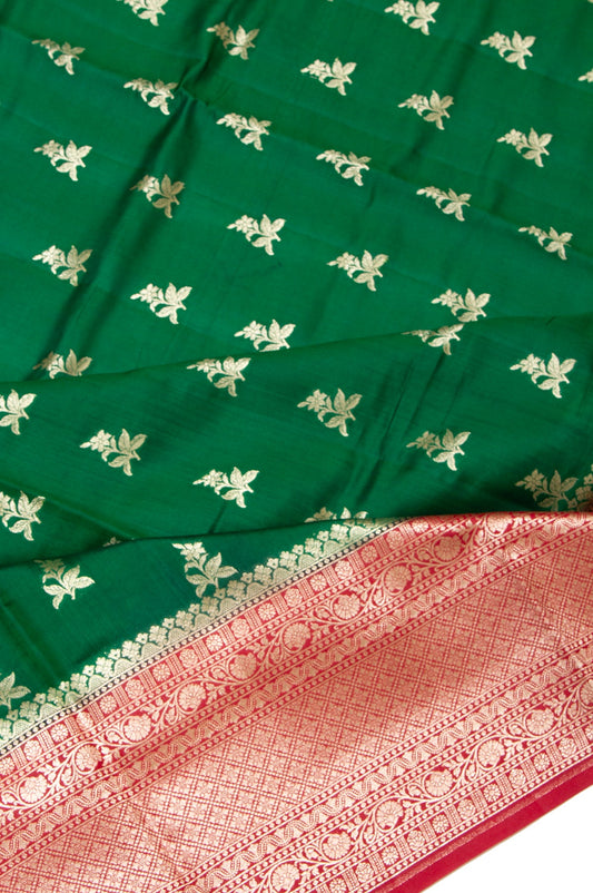 Green Banaras Chiniya Silk Saree