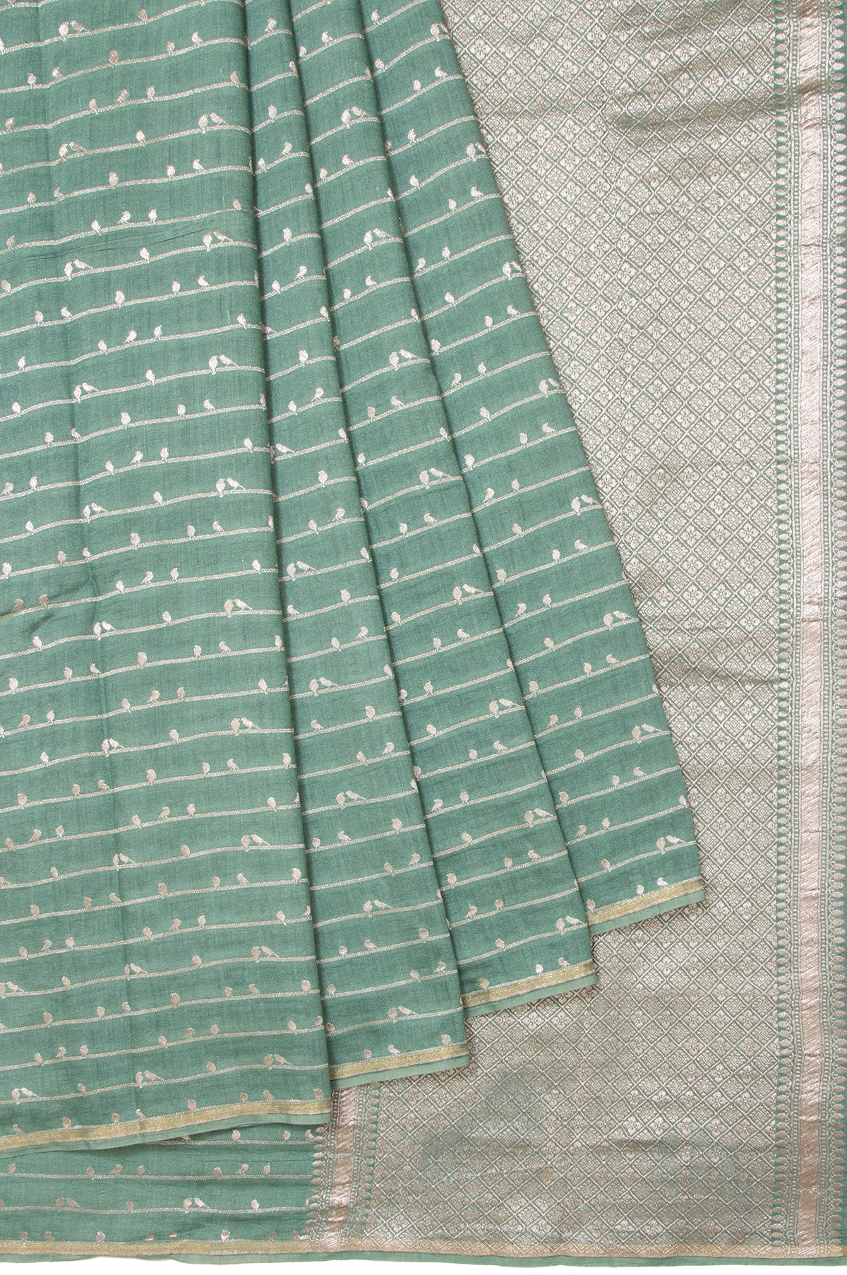 Sea Green Munga Silk Saree