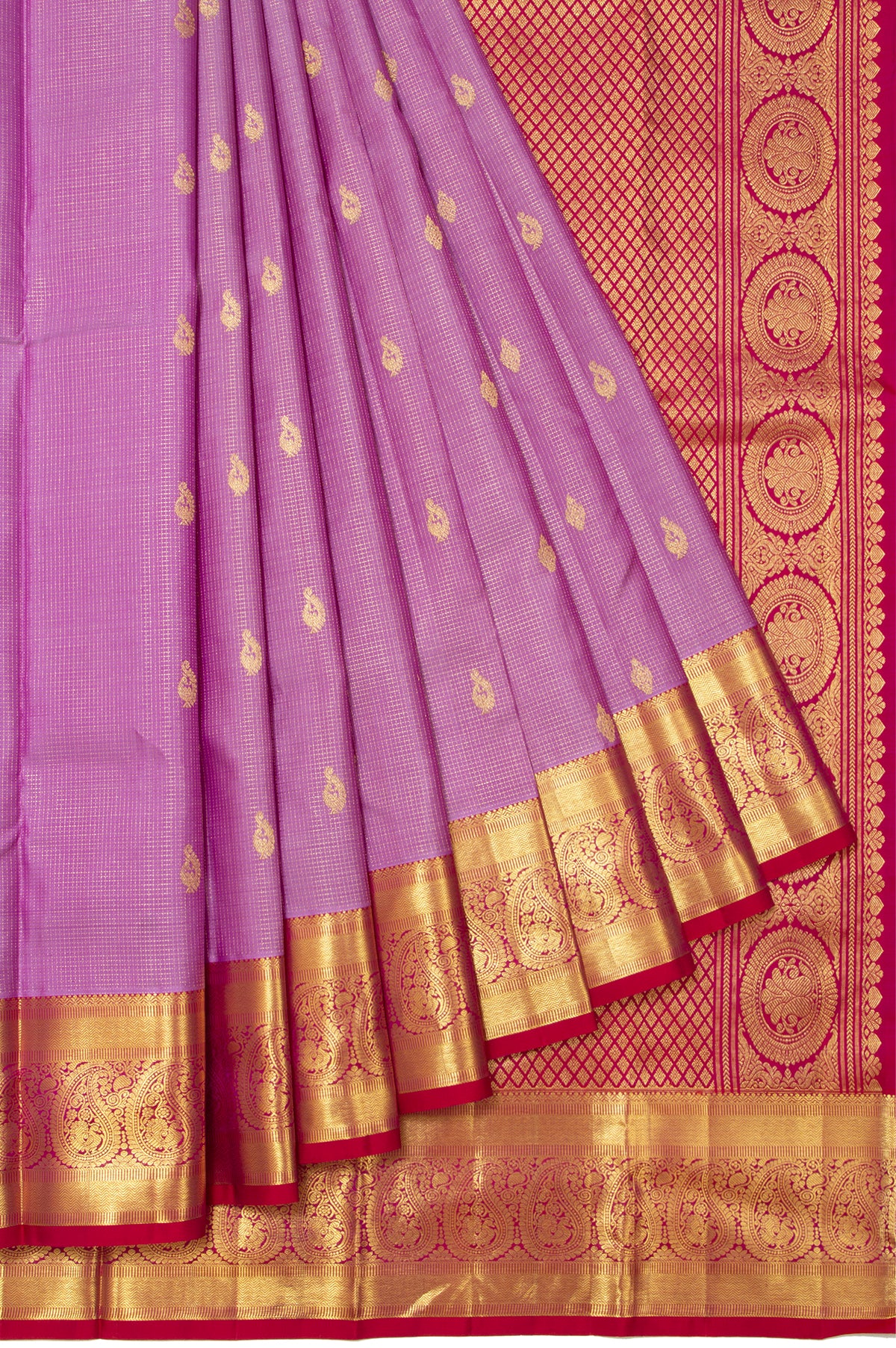 Kanchipuram Silk Brocade Lavender Saree | Kankatala