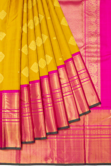 Mustard Kanchipuram Silk Saree