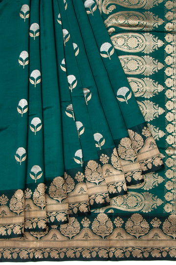 Green Banaras Katan Silk Saree