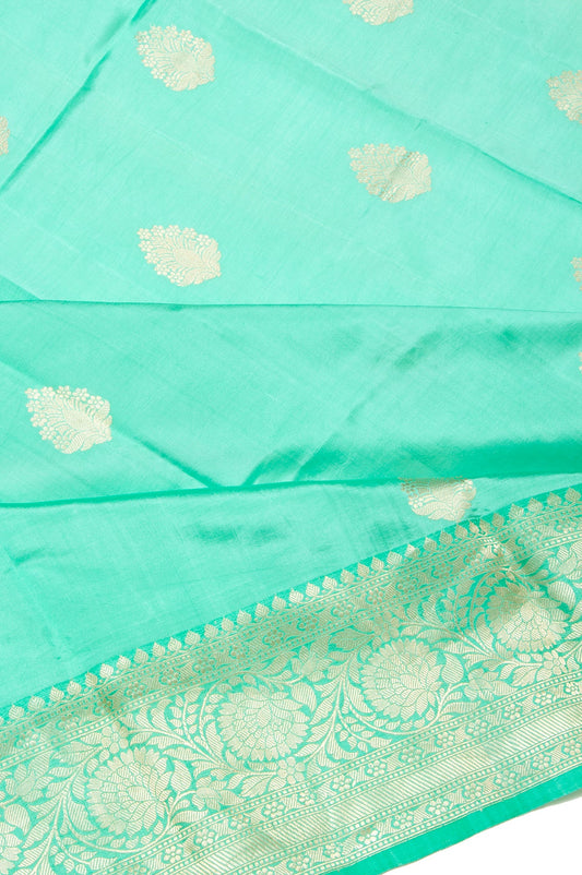 Sea Green Banaras Katan Silk Saree