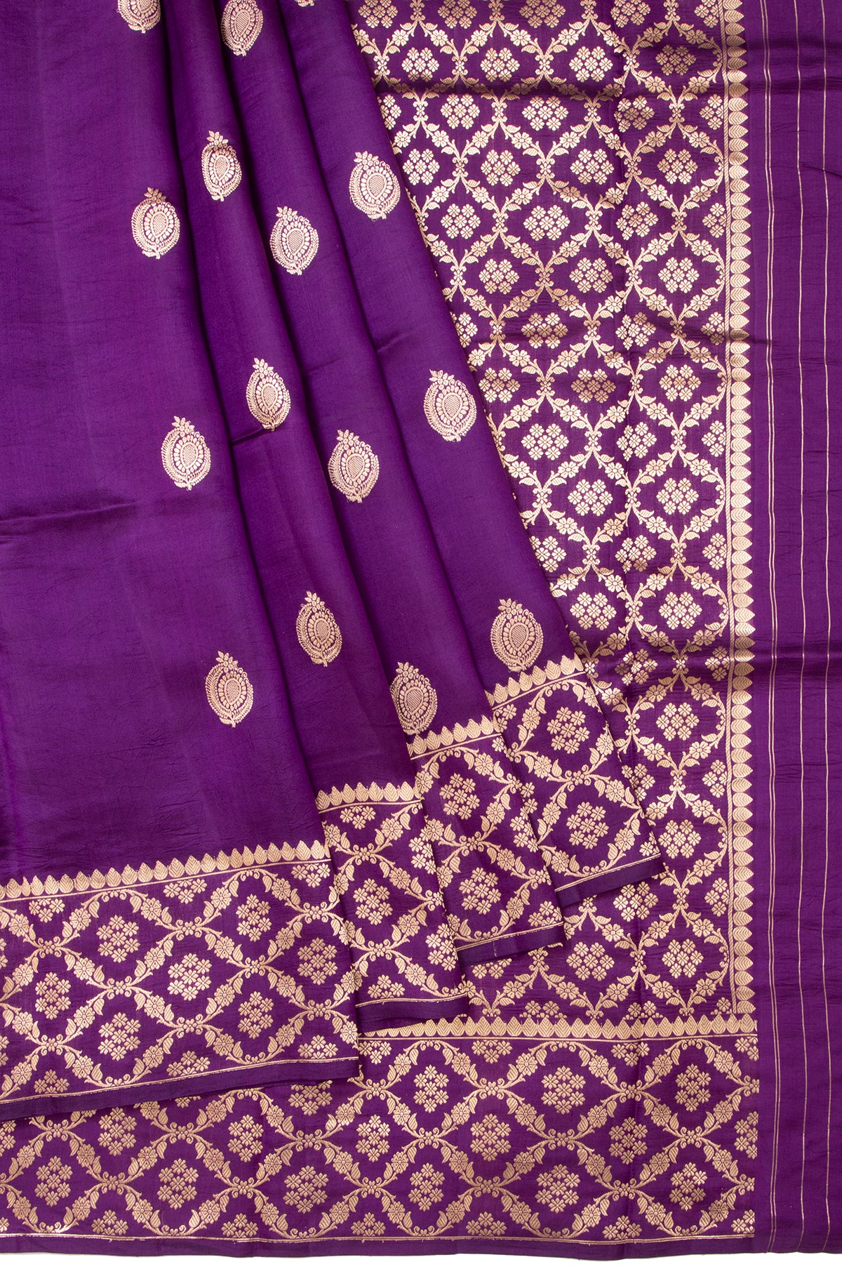 Violet Banaras Katan Silk Saree