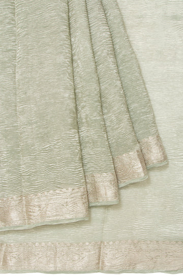 Pista green Organza Tissue Saree