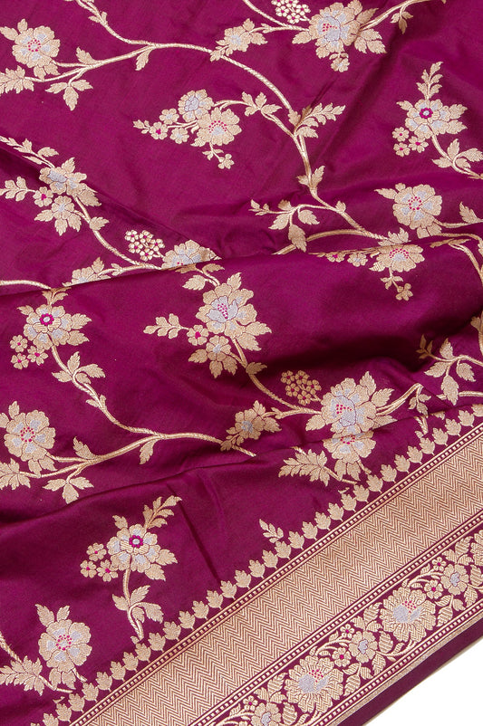 Magenta Banaras Katan Saree