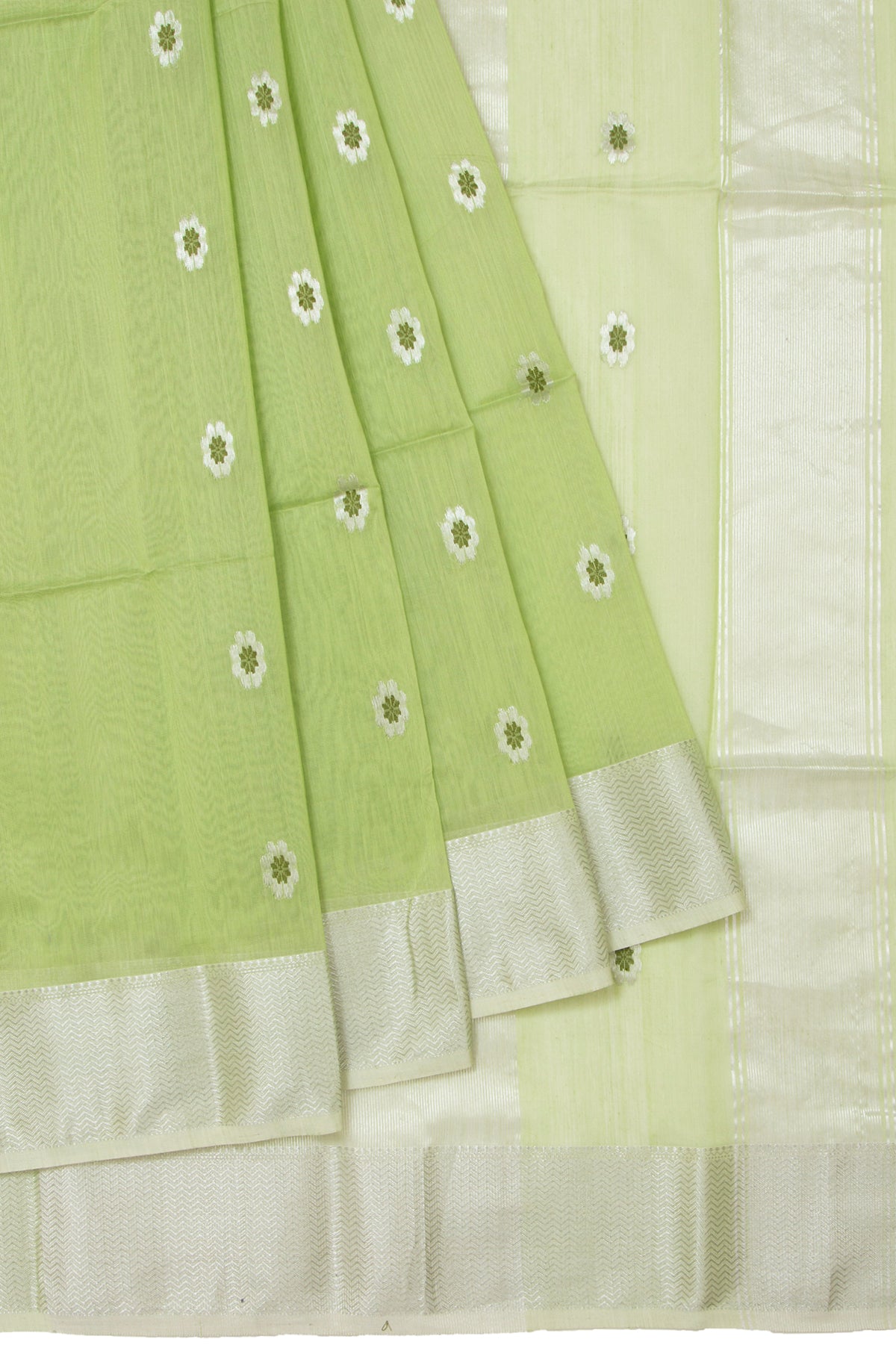 Pista Green Maheshwari Silk Saree