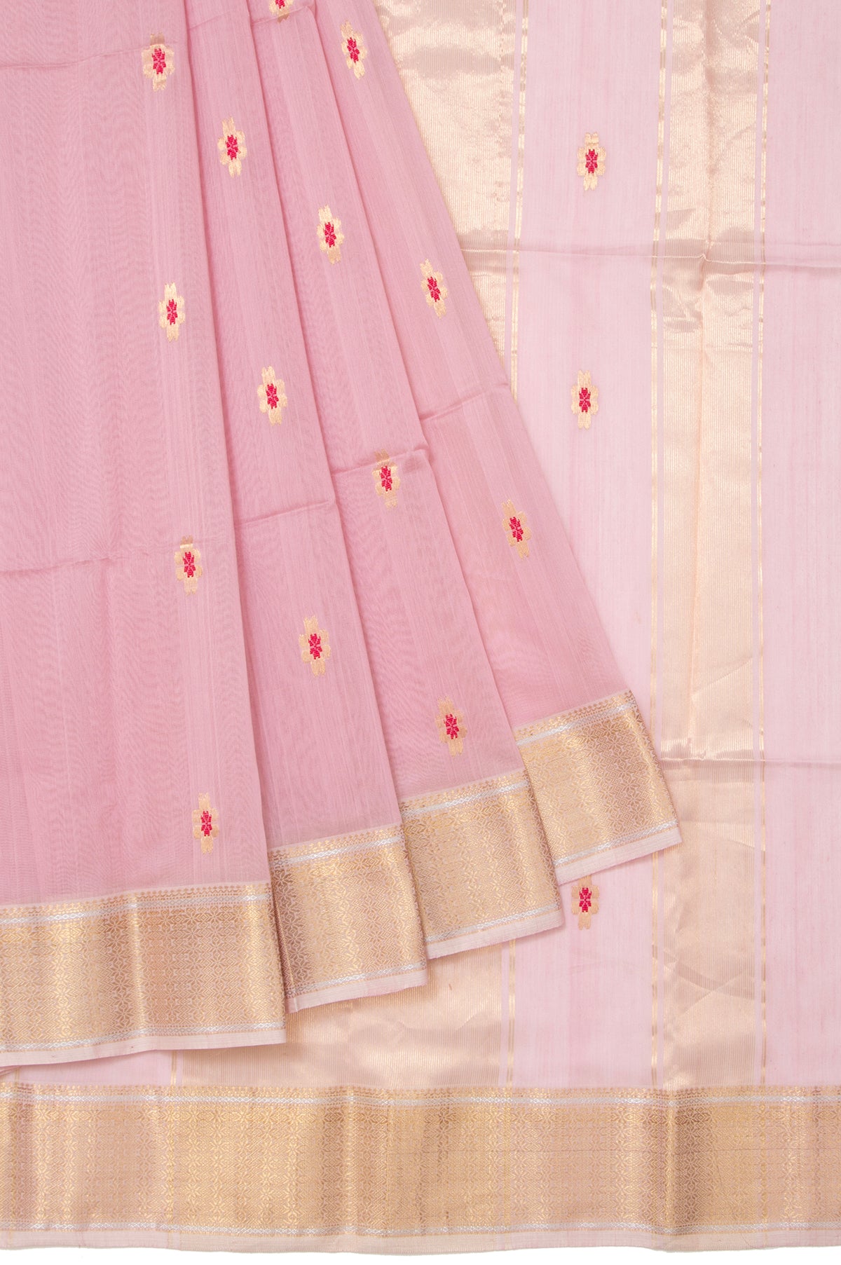 Pink Maheshwari Silk Saree