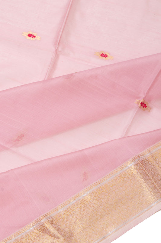 Pink Maheshwari Silk Saree