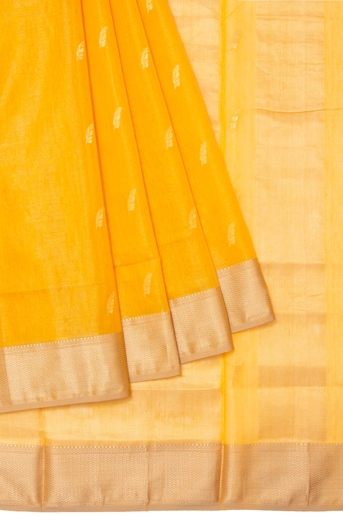 Yellow Maheshwari Silk Saree