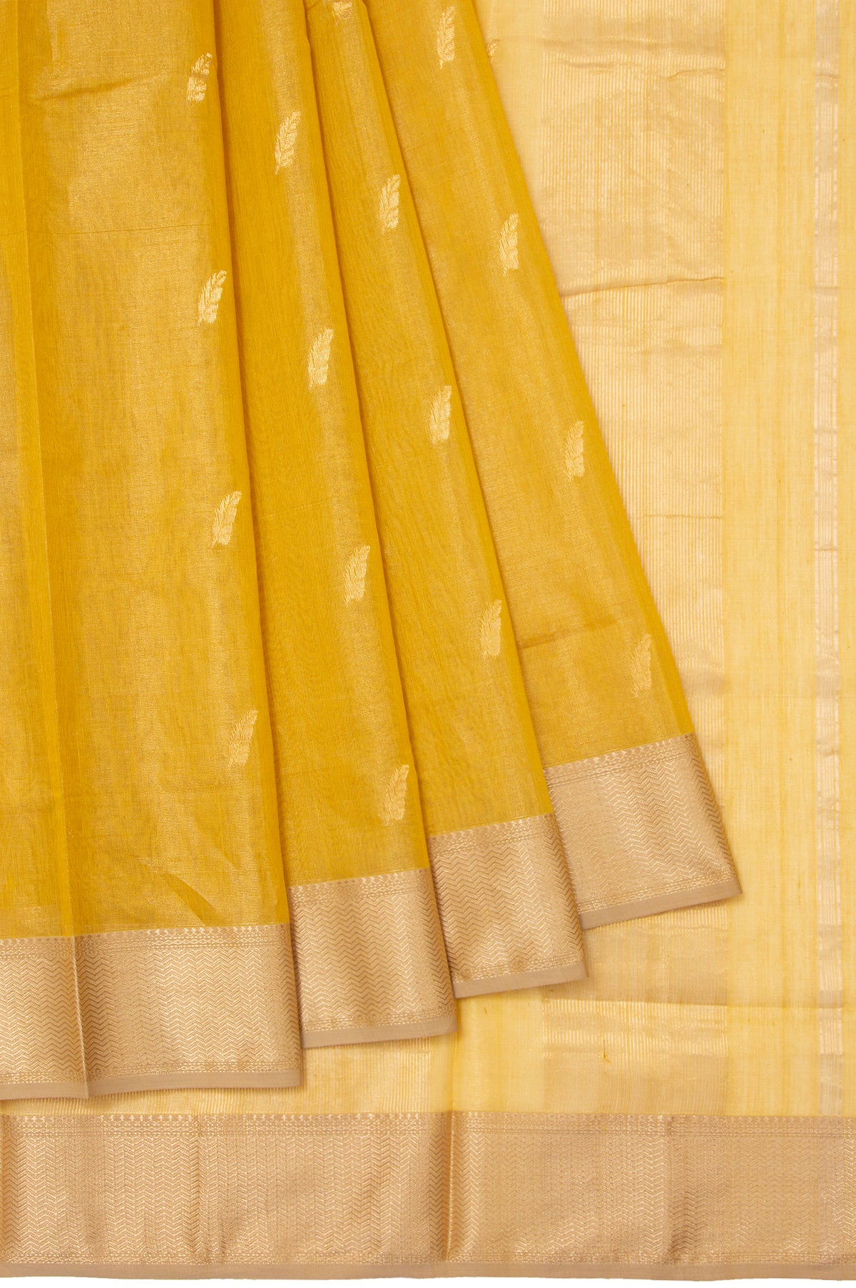 Gold Maheshwari Silk Saree