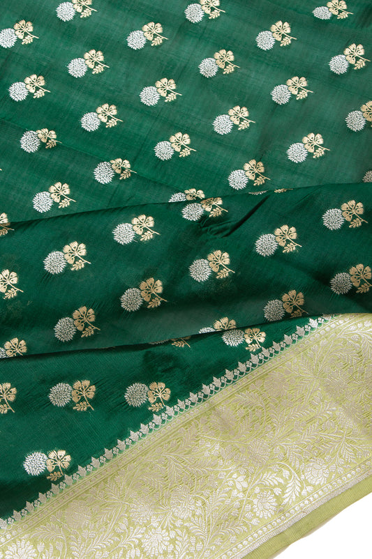 Green Chiniya Silk Saree