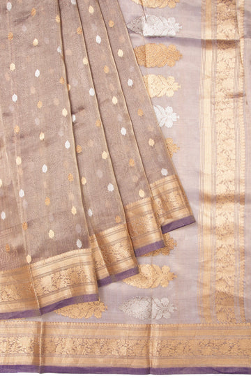 Lavender Banaras Tissue Silk Saree