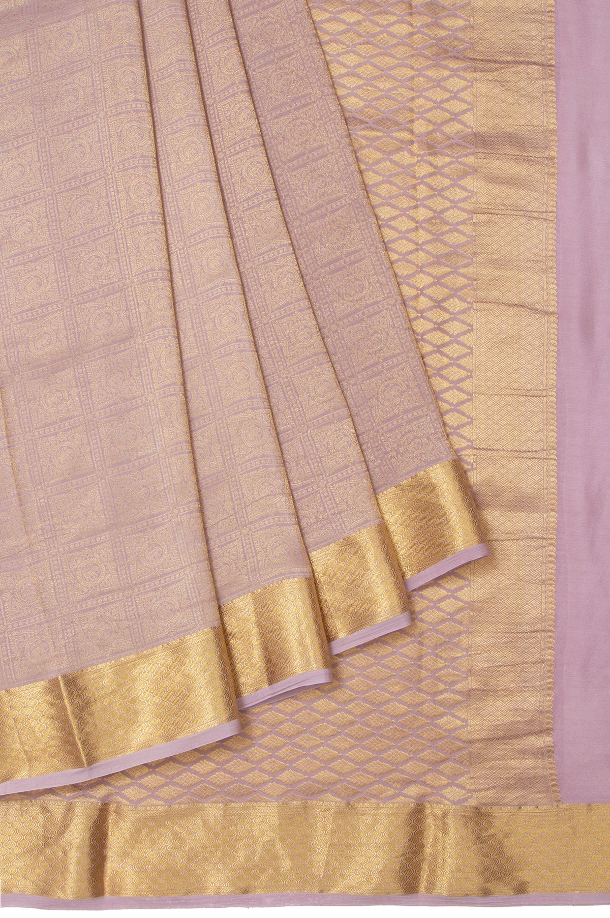 Lavender Banarasi Georgette Silk Saree with Elephant Motifs