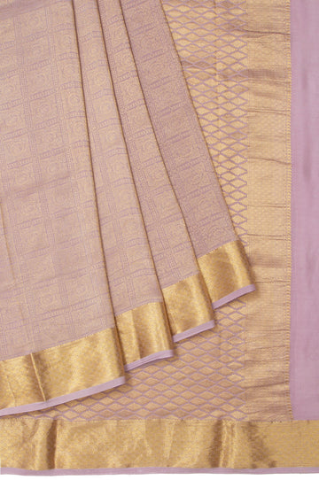 Lavender Banarasi Georgette Silk Saree with Elephant Motifs