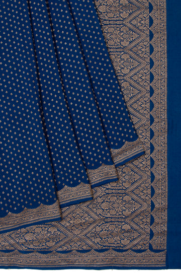 Blue Banaras Georgette Saree with Antique Zari Work