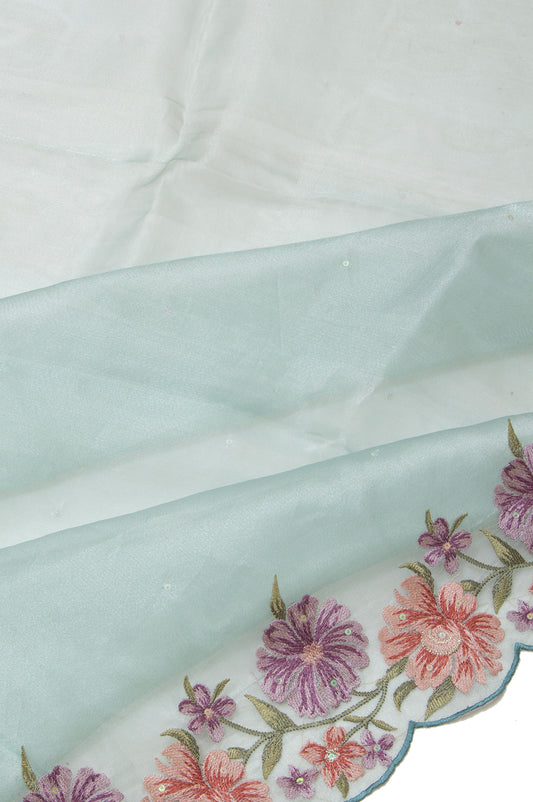 Sea blue Organza Tissue Saree