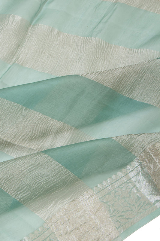 Green Crush Banaras Organza Silk Saree