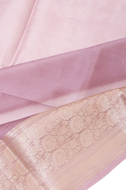 Lavender Organza Silk Saree Brocade Highlight Border