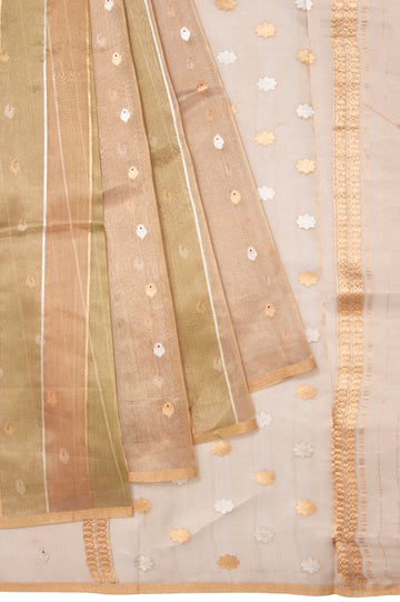 Multi Colour Banaras Tissue Silk Saree with Gold and Silver Zari