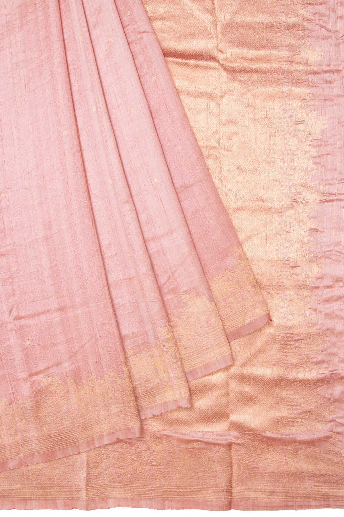 Onion pink Tussar Silk Saree