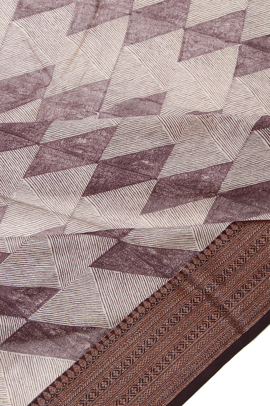 Multicolour Chanderi Cotton Silk Saree with Antique Zari