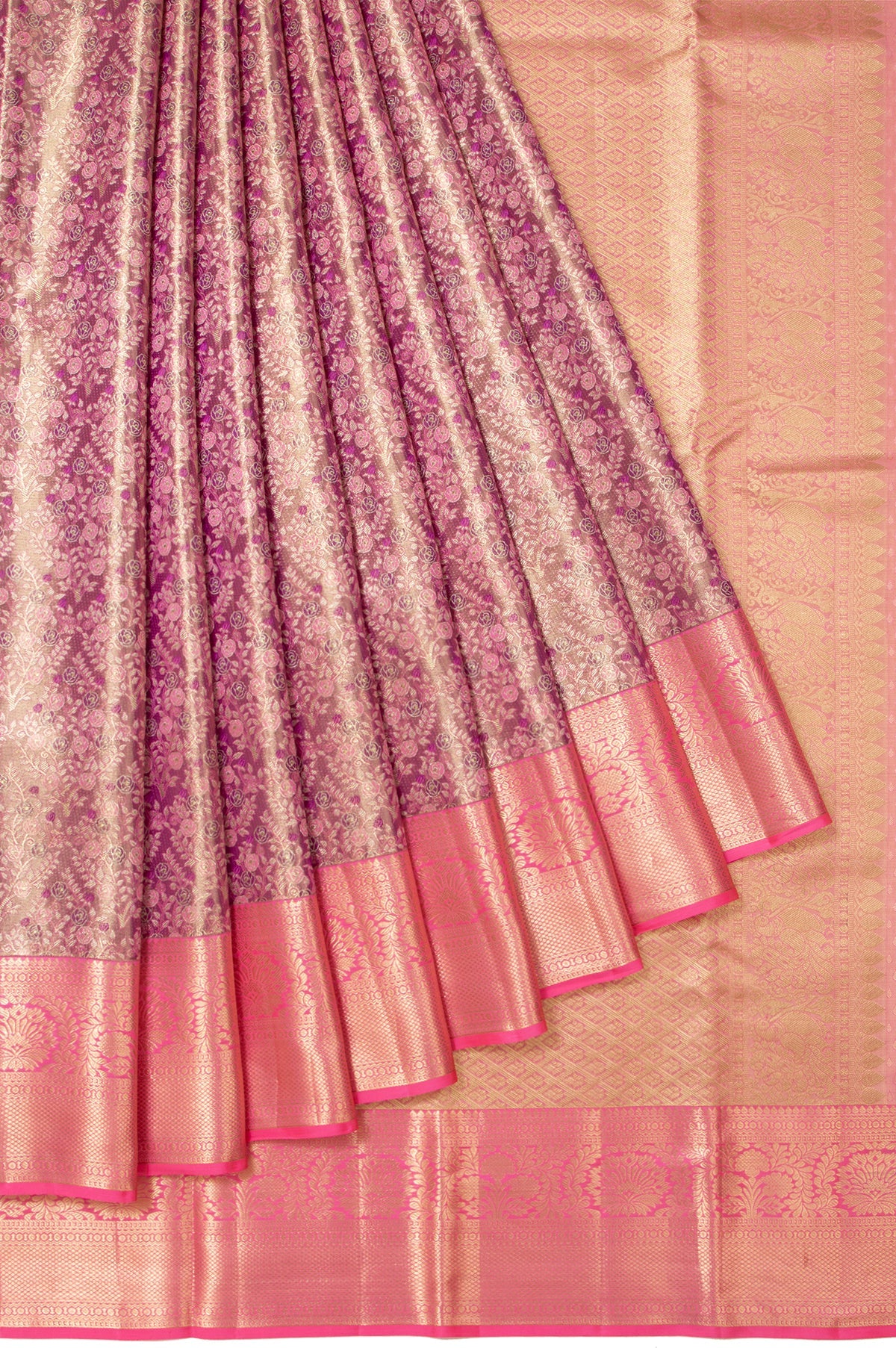 Purple Kanchipuram Tissue Silk Saree