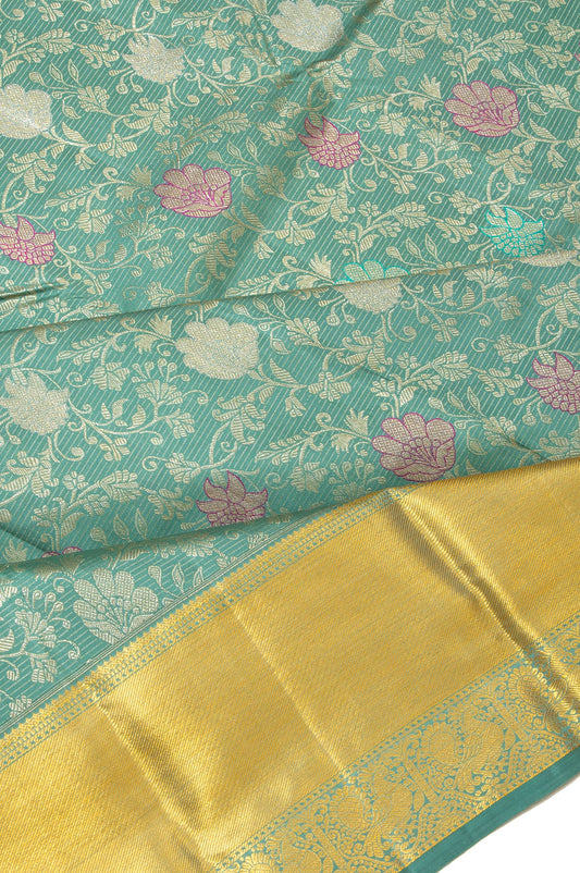 Green Meenakari Work Kanchipuram Silk Saree