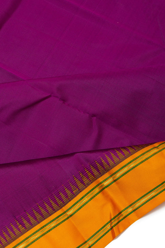 Purple Kanchipuram Silk Saree with Thazhampoo Reku