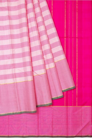 Striped Kanchipuram Silk Saree with Striped Body Design