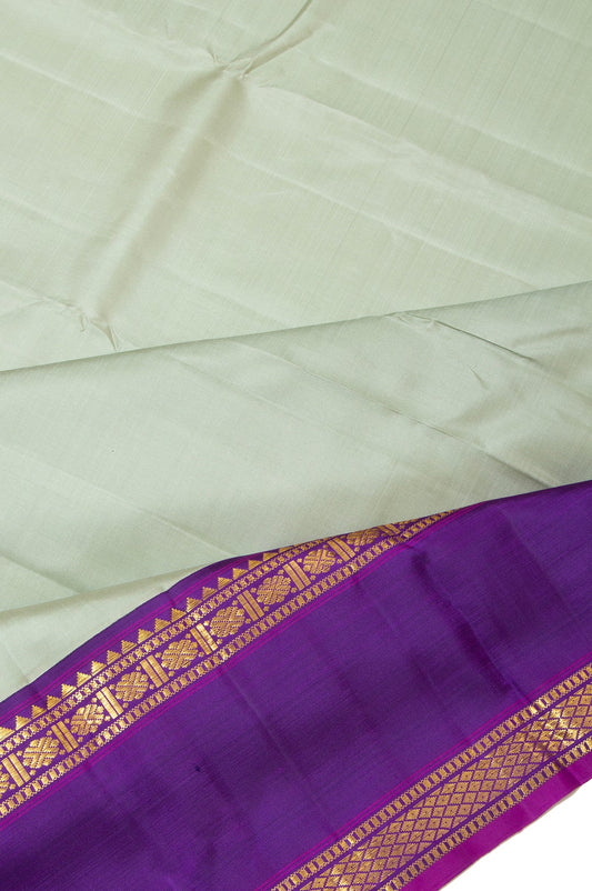 Green Kanchipuram Silk Saree with Kuttu Border