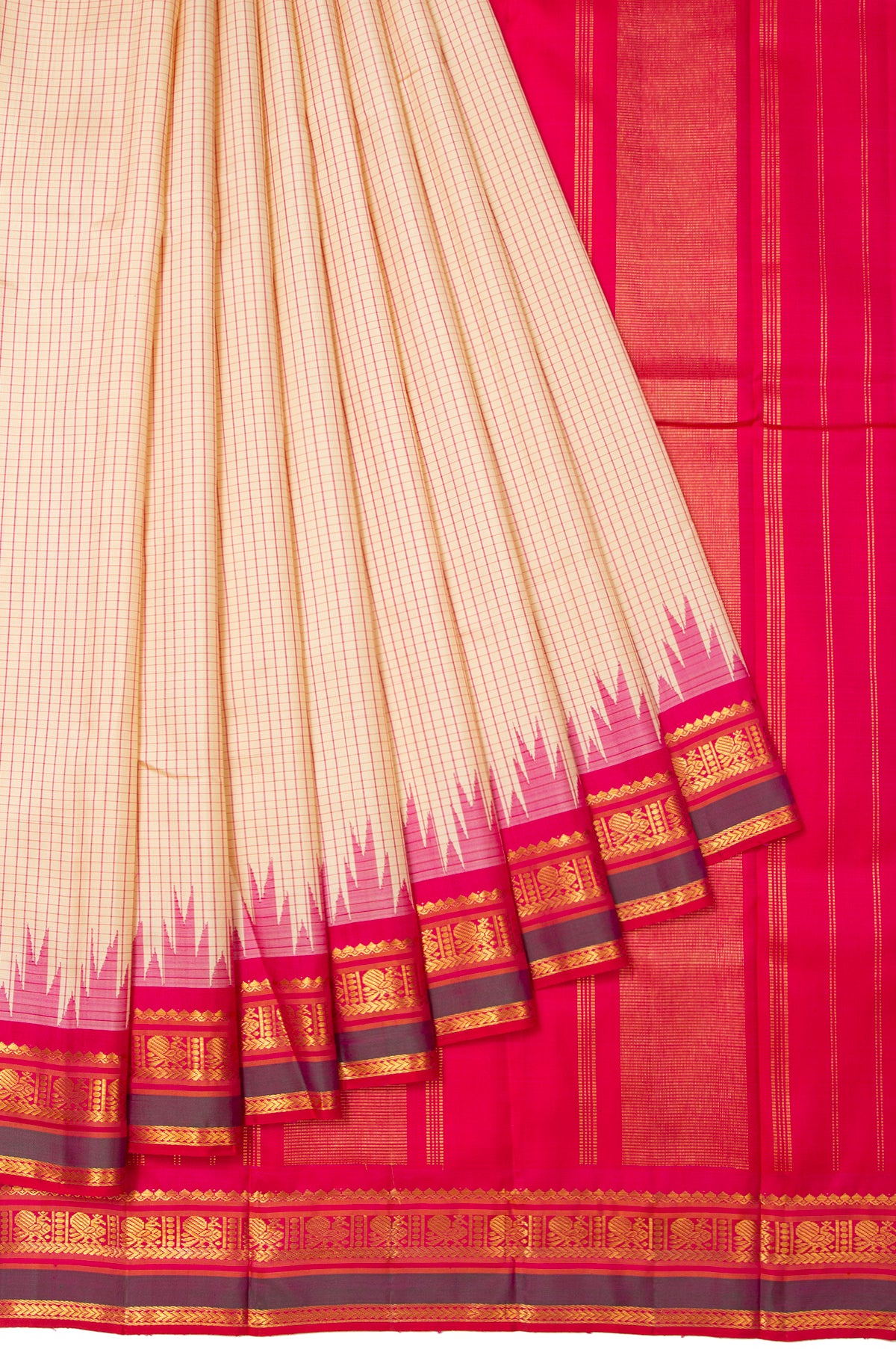 Sandal Kanchipuram Silk Saree