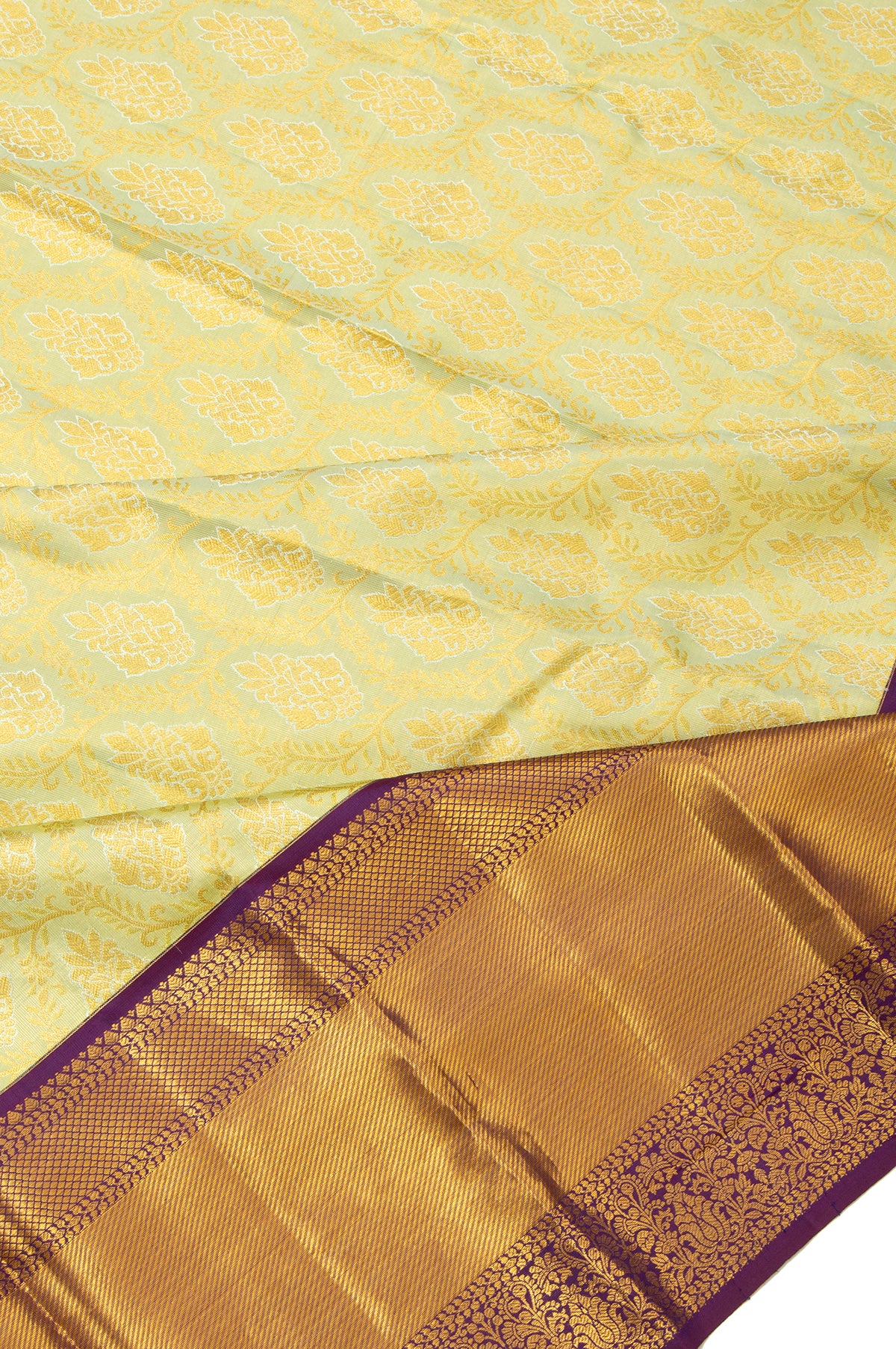 Green Kanchipuram Silk Saree with Kalasam Design