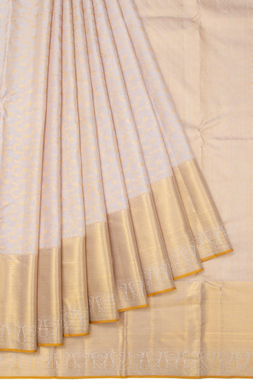 Lavender Floral Kanchipuram Silk Saree